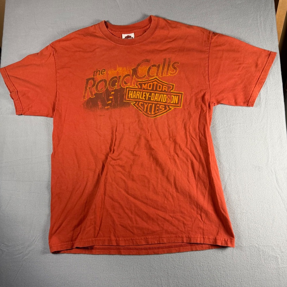 Harley-Davidson Mens Orange Road Calls Niagara Falls Canada Graphic T-Shirt L